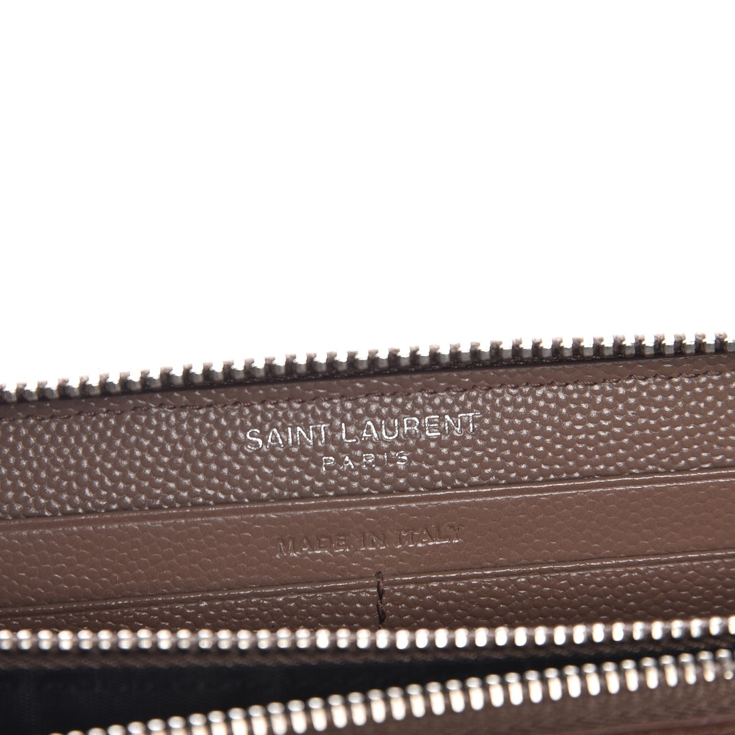 Saint Laurent Grain De Poudre Matelasse Chevron Monogram Zip Around Wallet Pale Blush 6 of 6