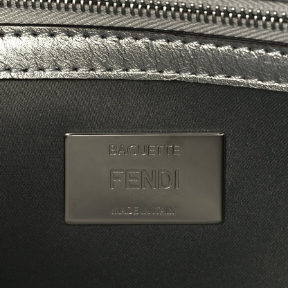 Fendi Crystal Vitello Laminato FF Medium Baguette Crystal Argento 5 of 8