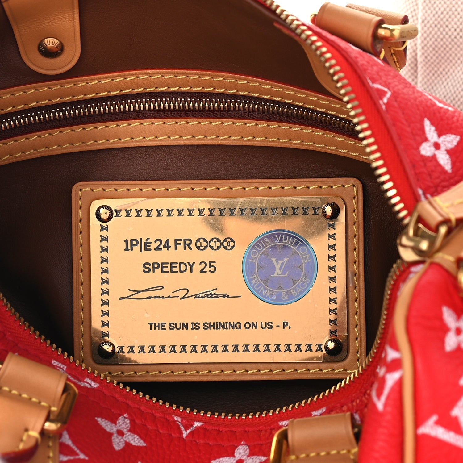 Louis Vuitton Soft Calfskin Monogram Speedy P9 Bandouliere 25 Red 5 of 8