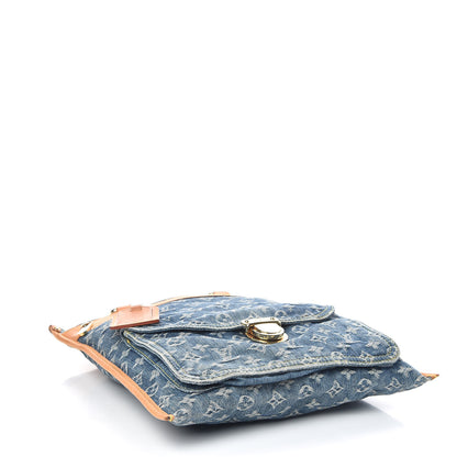 Louis Vuitton Monogram Denim Sac Plat Blue 4 of 13