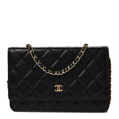 Chanel Lambskin Quilted Wallet On Chain WOC Black 1 of 11