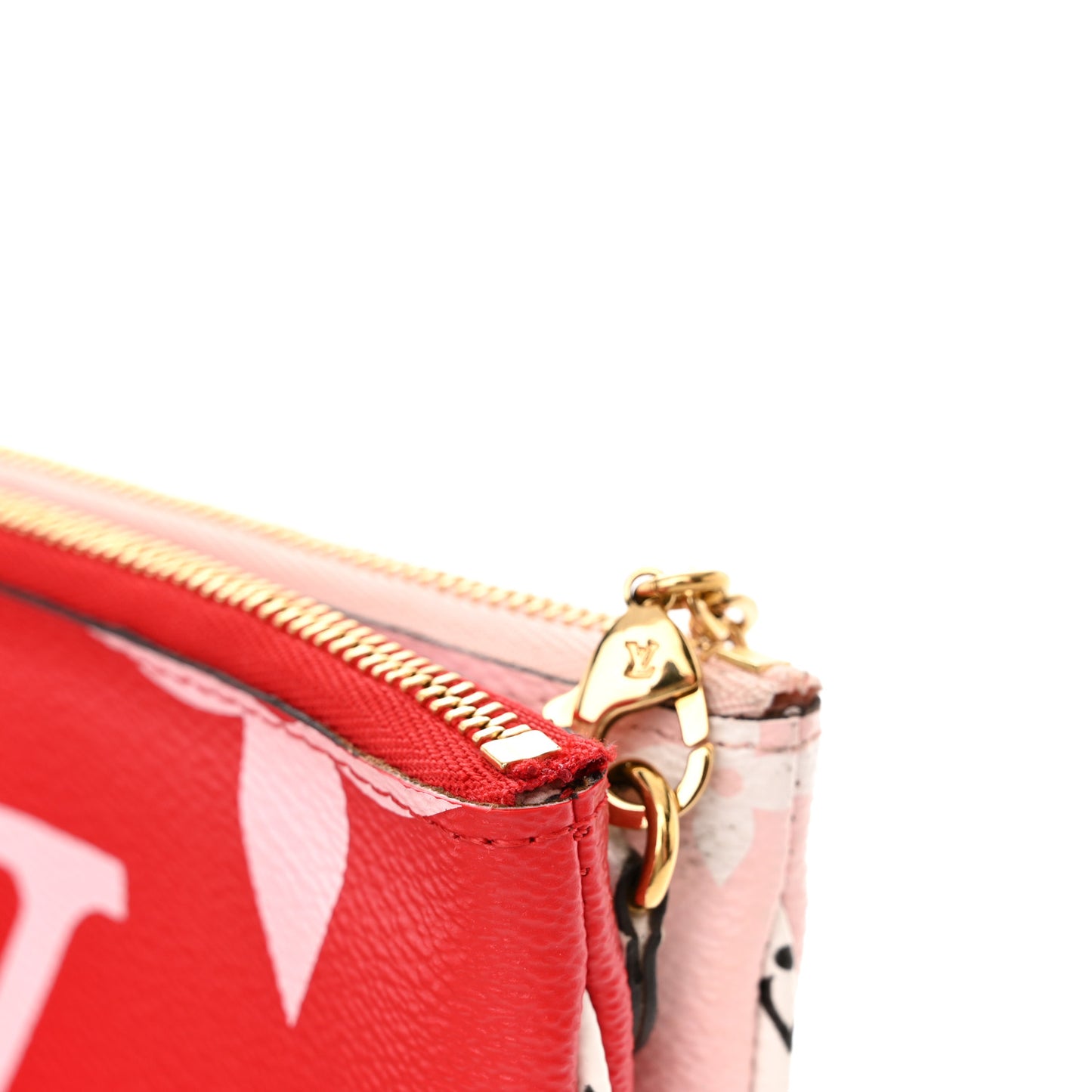 Monogram Giant Double Zip Pochette Rouge