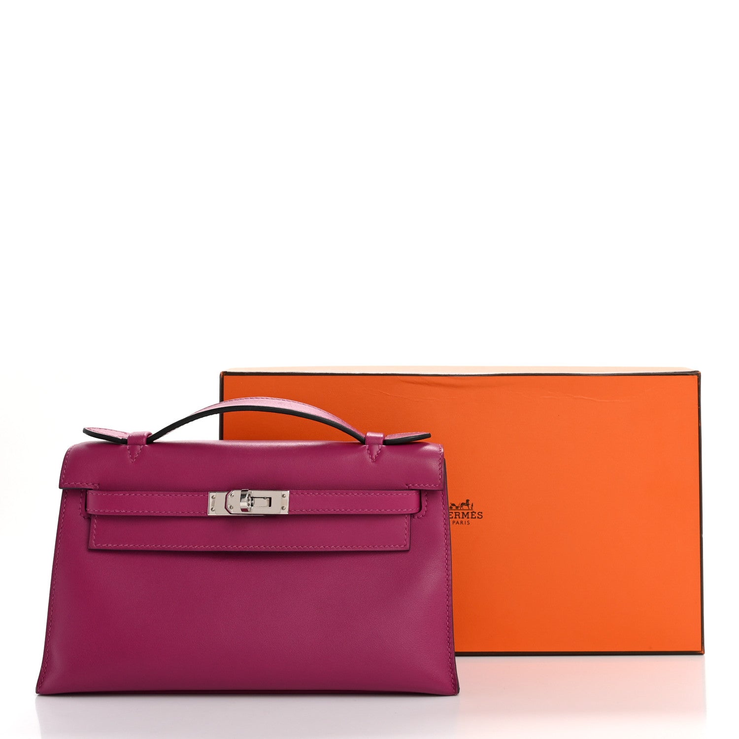 Hermes Swift Kelly Pochette Clutch Rose Pourpre 9 of 9