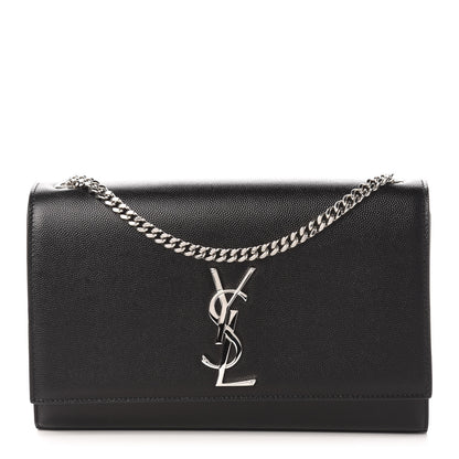 Saint Laurent Grain De Poudre Medium Classic Monogram Kate Satchel Black 1 of 10