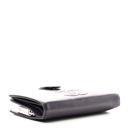 Chanel Caviar Timeless CC Zipped Pocket Wallet Dark Purple 4 of 7