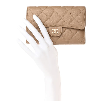 Chanel Caviar Quilted Medium Flap Wallet Beige 3 of 13