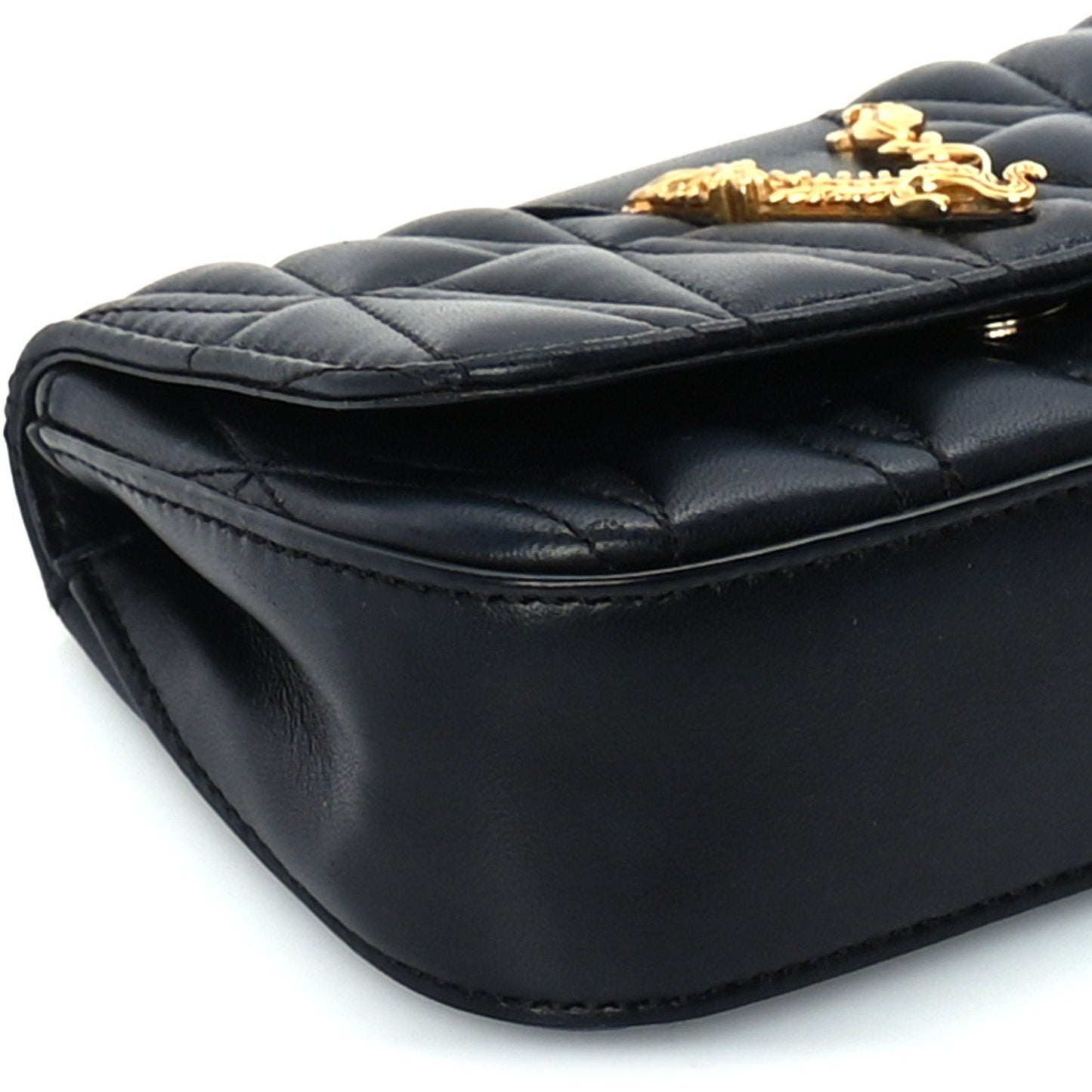Nappa Quilted Virtus Evening Bag Black