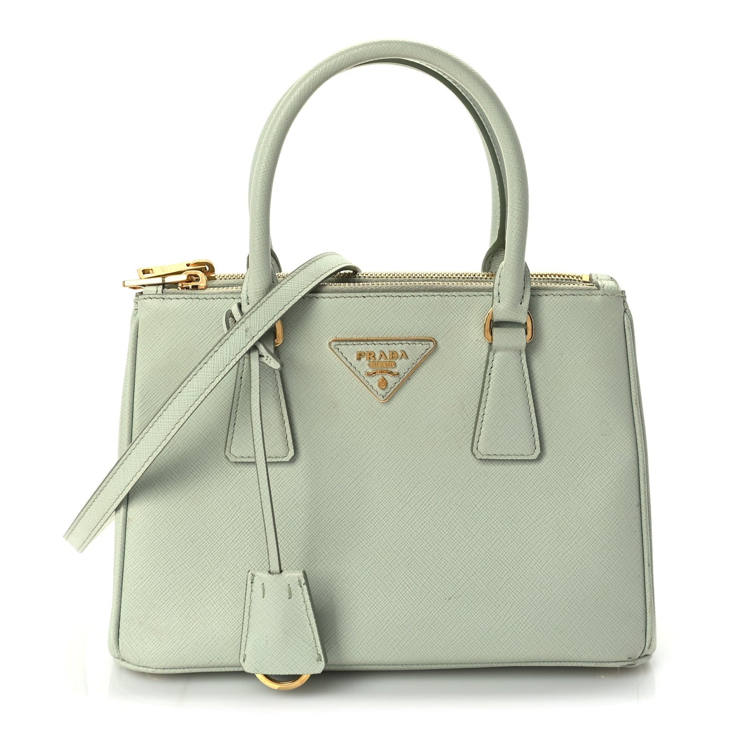 Saffiano Small Galleria Double Zip Tote Acqua