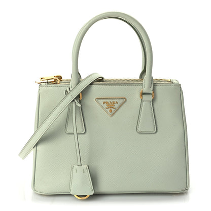 Prada Saffiano Small Galleria Double Zip Tote Acqua 1 of 8