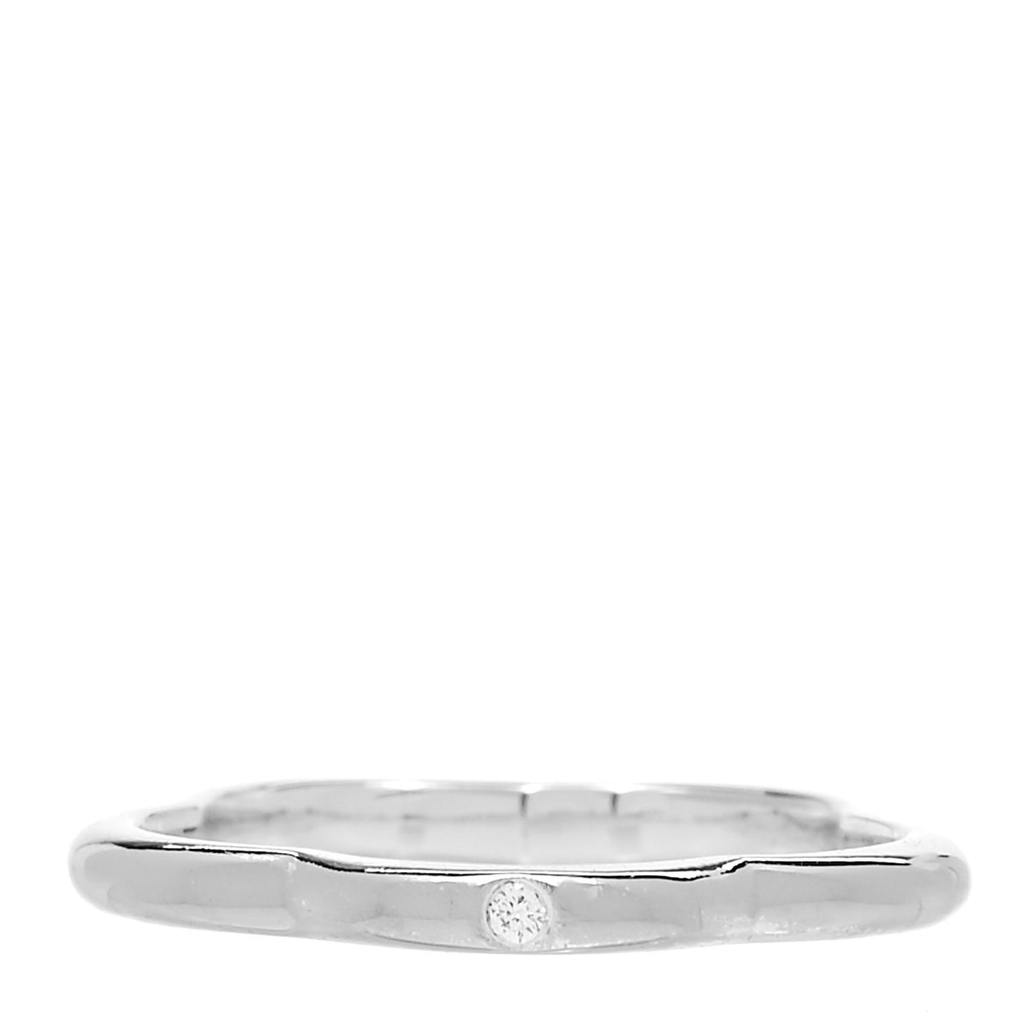 18K White Gold Diamond Camellia Band Ring 49 4.75