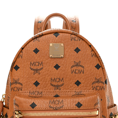 MCM Visetos Side Stud Mini Stark Backpack Cognac 17 of 20