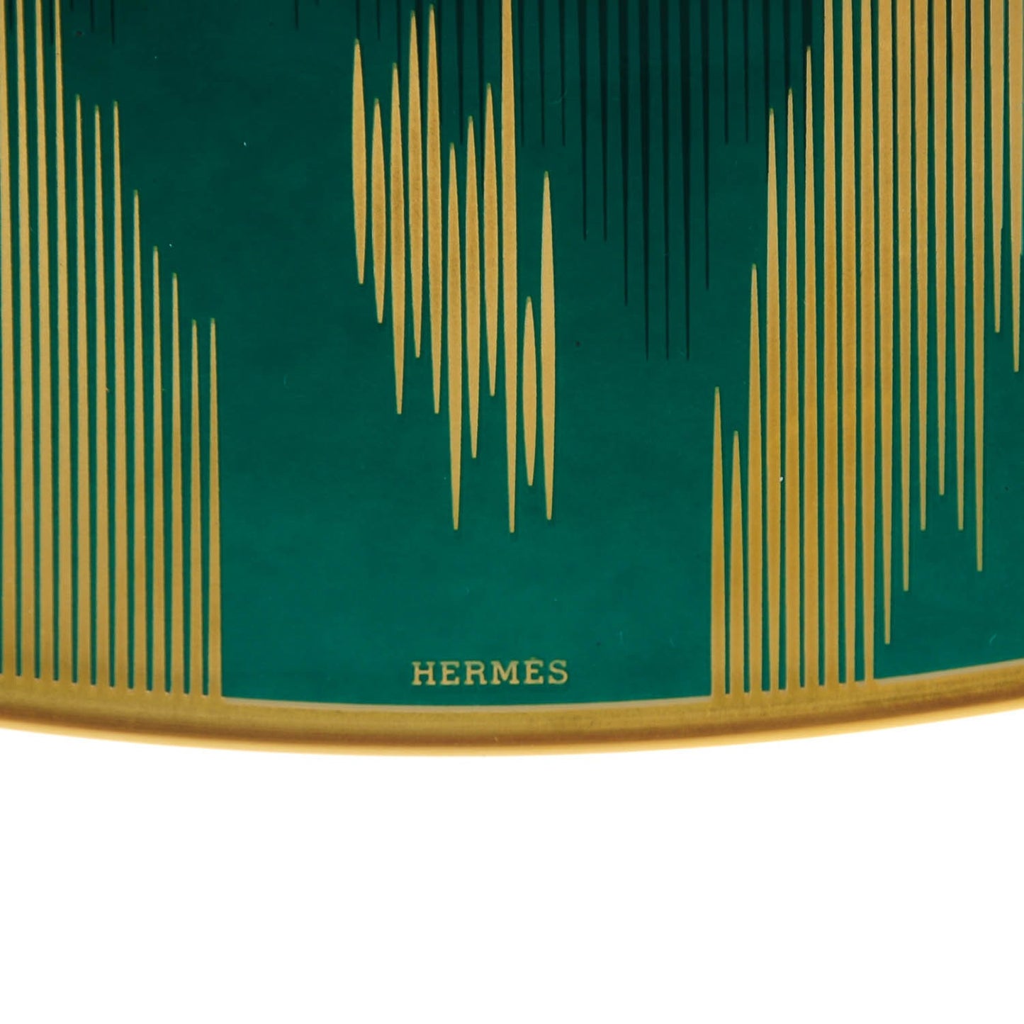 Porcelain Voyage en Ikat Presentation Plate Emerald