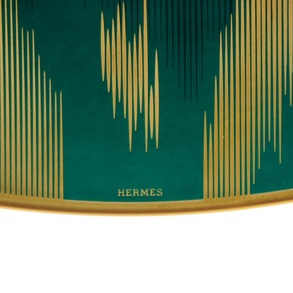 Hermes Porcelain Voyage en Ikat Presentation Plate Emerald 4 of 6