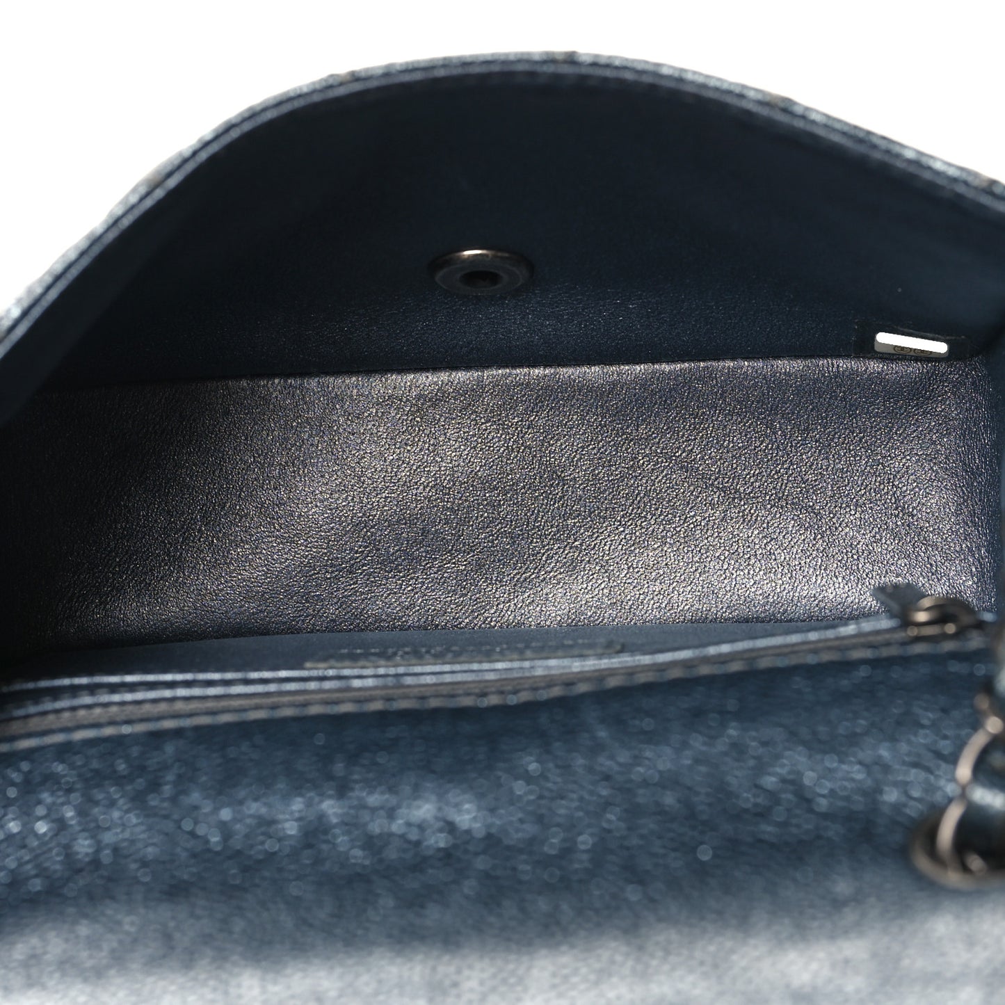 Caviar Quilted Mini Rectangular Flap Charcoal