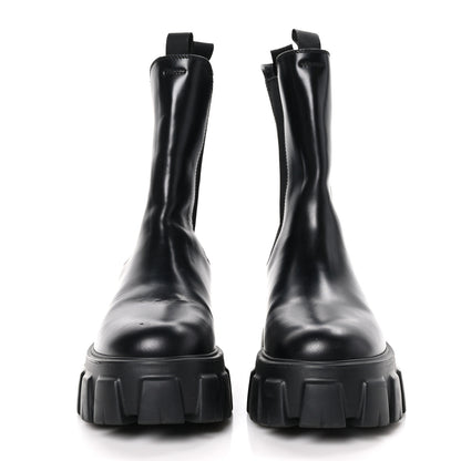 Prada Spazzolato Rois Mens Monolith Chelsea 55mm Tall Boots 38 Black 2 of 10