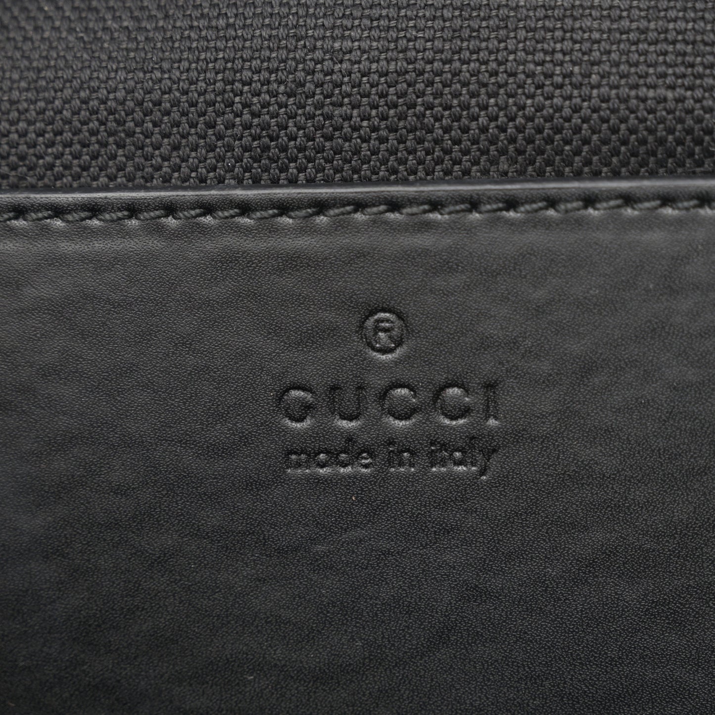 GG Supreme Monogram Calfskin Web Sling Backpack Black Grey