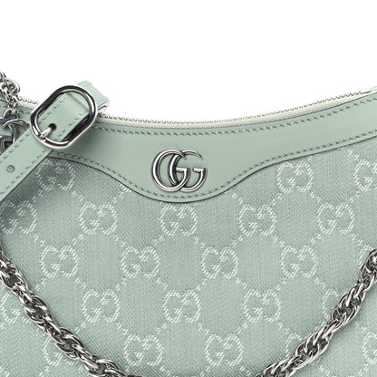 Gucci Denim GG Monogram Calfskin Small Shoulder Bag Pale Green 7 of 9