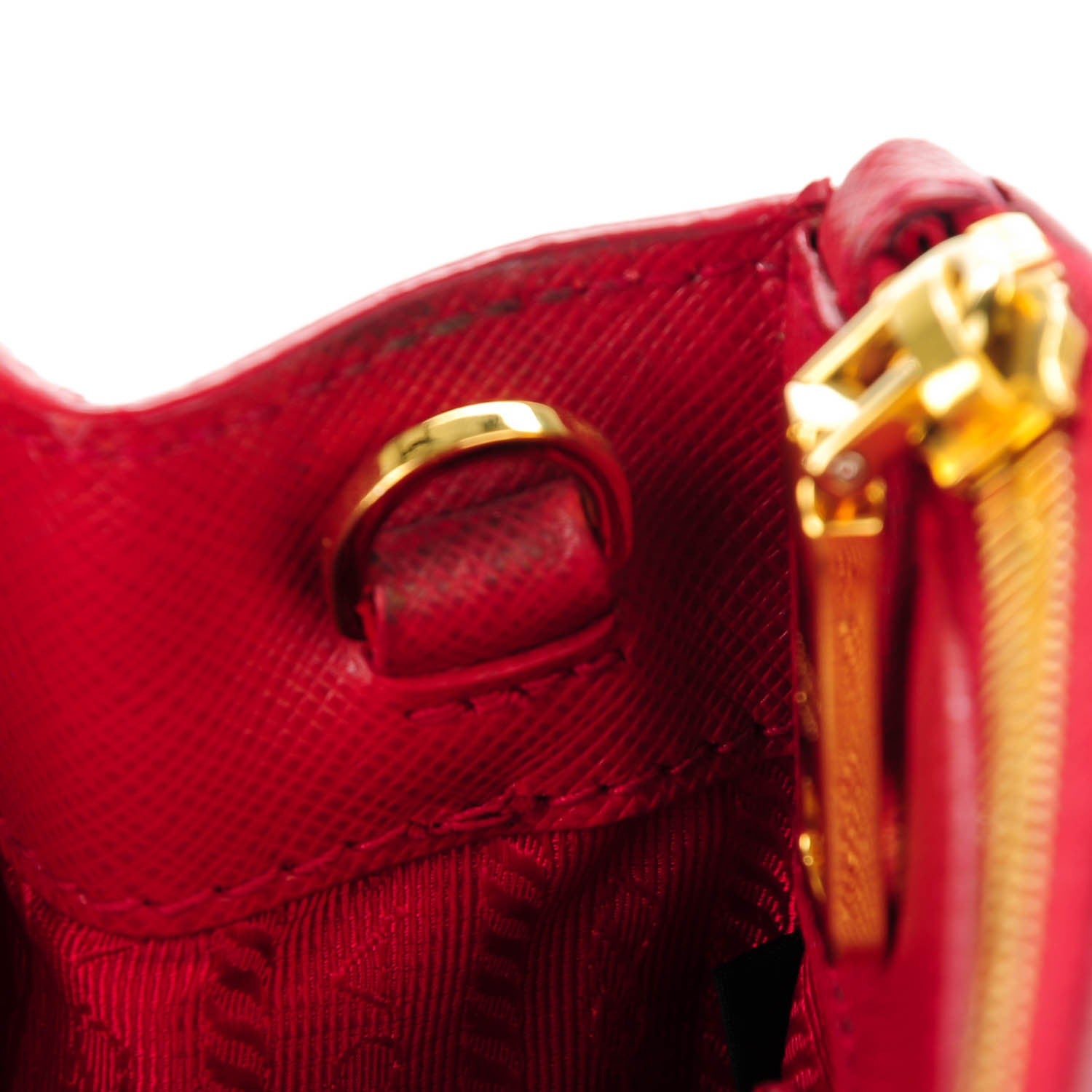 Prada Saffiano Small Galleria Double Zip Tote Fuoco 2 of 10