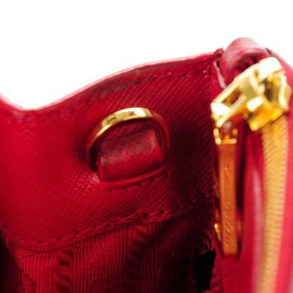 Prada Saffiano Small Galleria Double Zip Tote Fuoco 2 of 10
