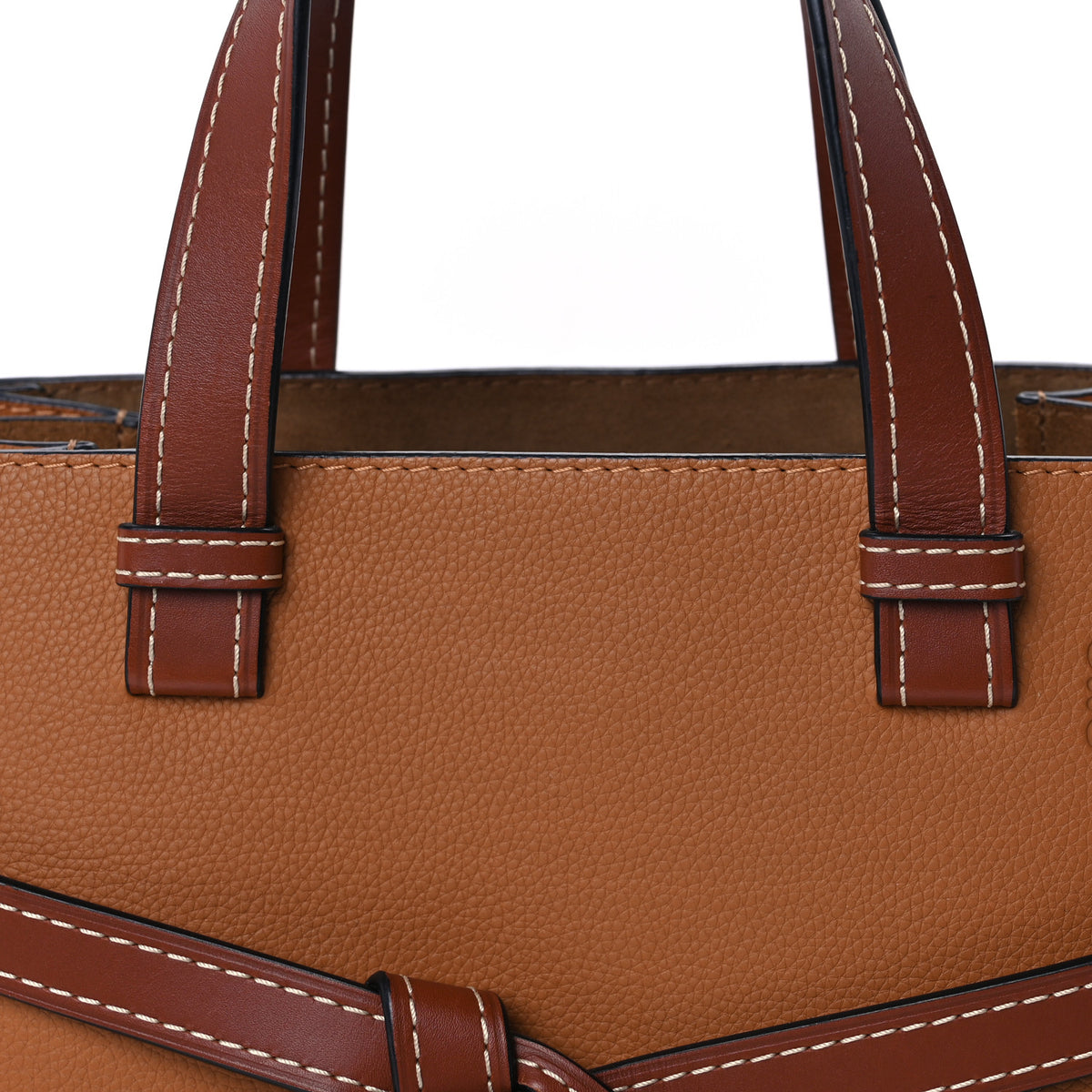 Calfskin Small Gate Tote Caramel