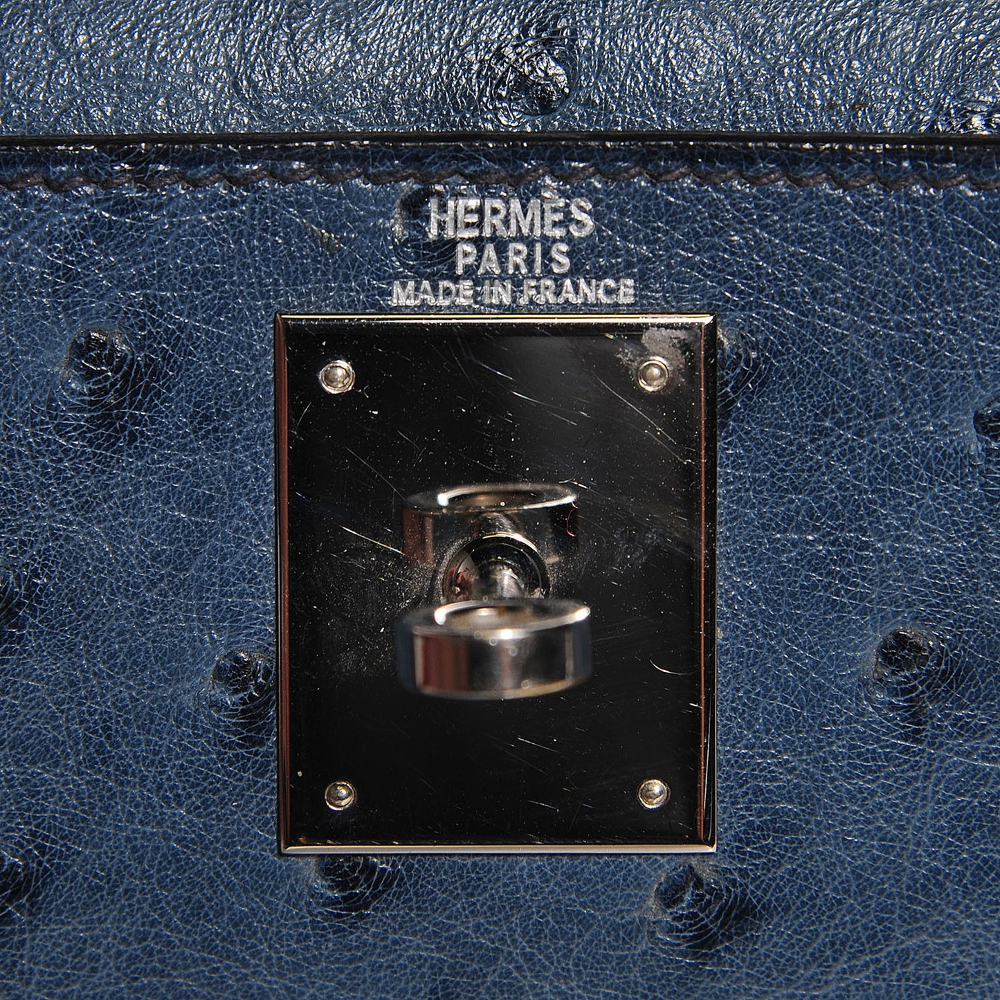 Ostrich Kelly Sellier 28 Bleu Roi