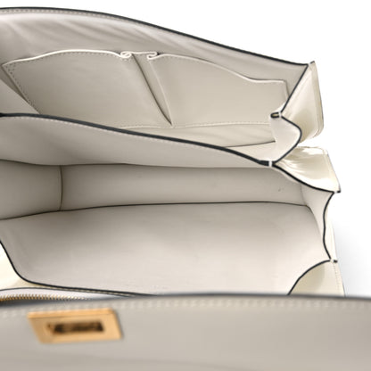 Celine Spazzolato Calfskin Medium Classic Box Flap Bag White 5 of 13