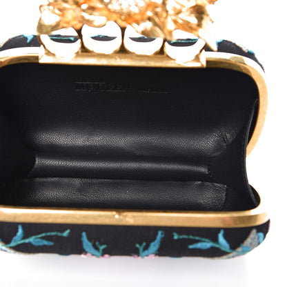 Alexander McQueen Silk Embroidered Hummingbird Knuckle Duster Box Clutch Multicolor 5 of 7