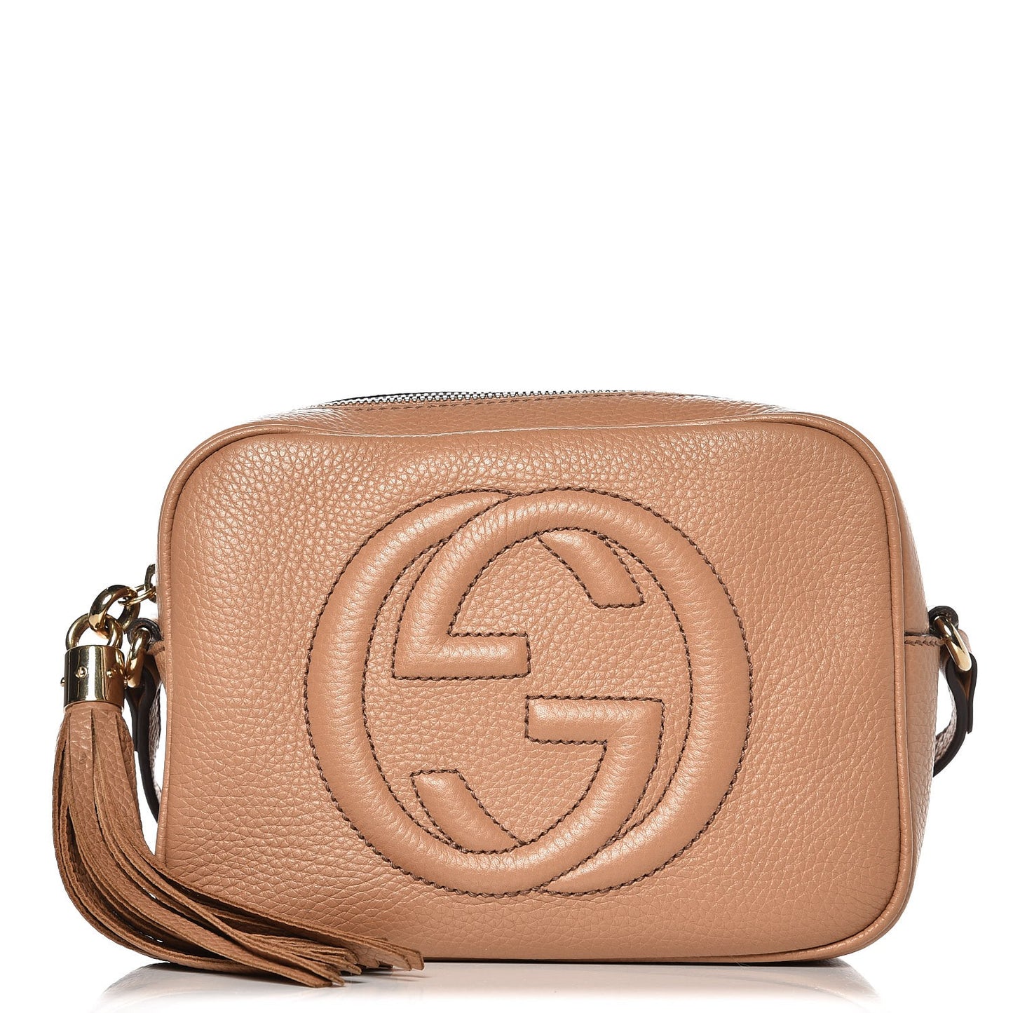 Pebbled Calfskin Small Soho Disco Bag Camelia