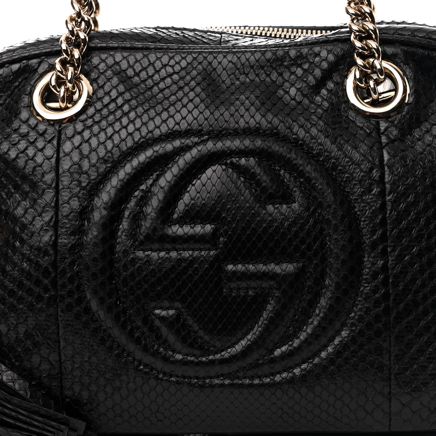 Gucci Snakeskin Small Soho Bowler Black 8 of 10