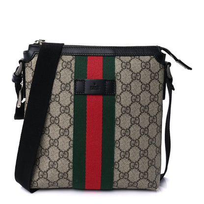Gucci GG Supreme Monogram Web Messenger Bag Black 1 of 8