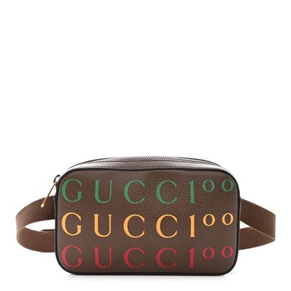 Gucci Textured Dollar Calfskin Gucci 100 Aria Belt Bag 100 40 New Acero Multicolor 1 of 10