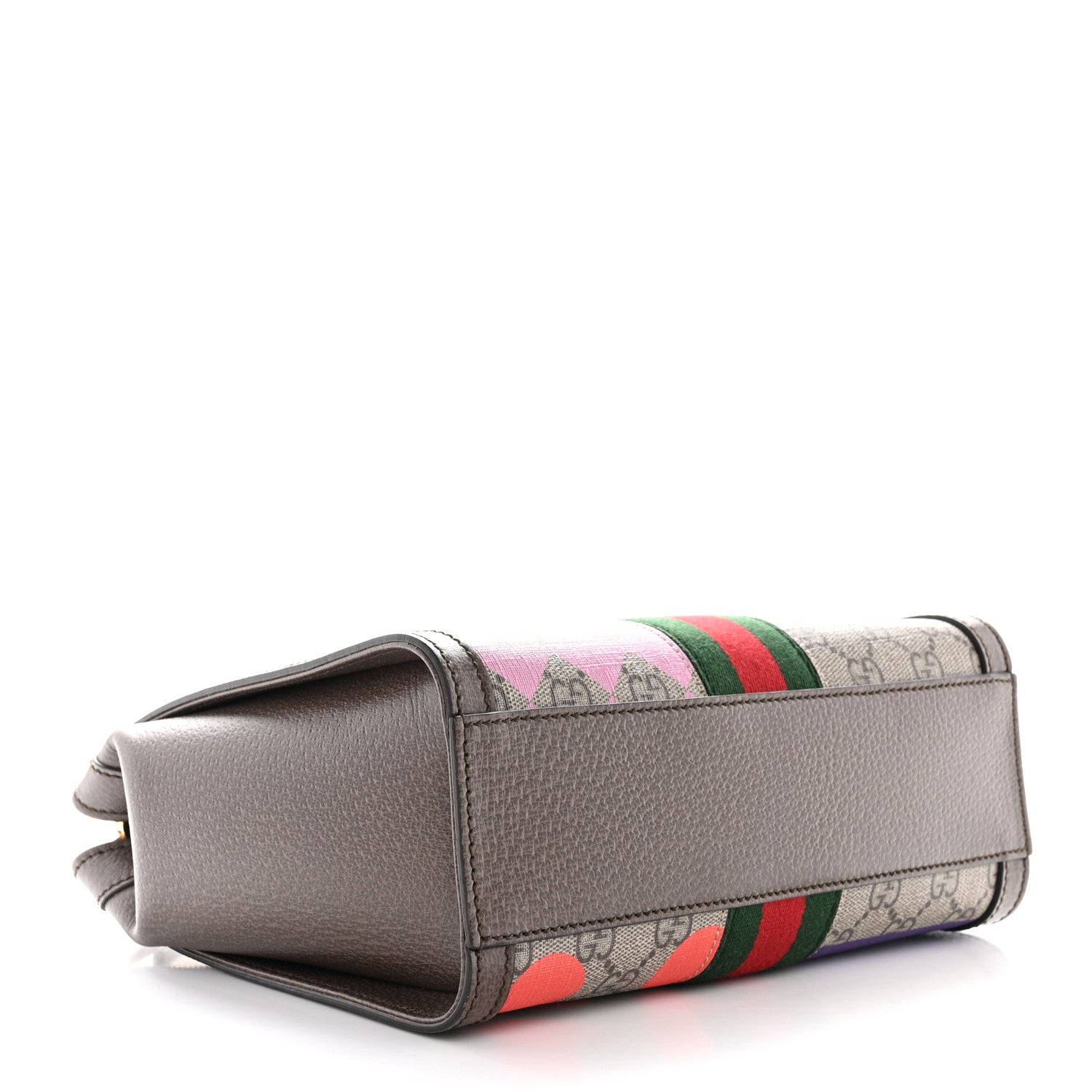 Gucci GG Supreme Monogram Equestrian Web Small Ophidia Tote Bag Beige Multicolor New Acero 4 of 10