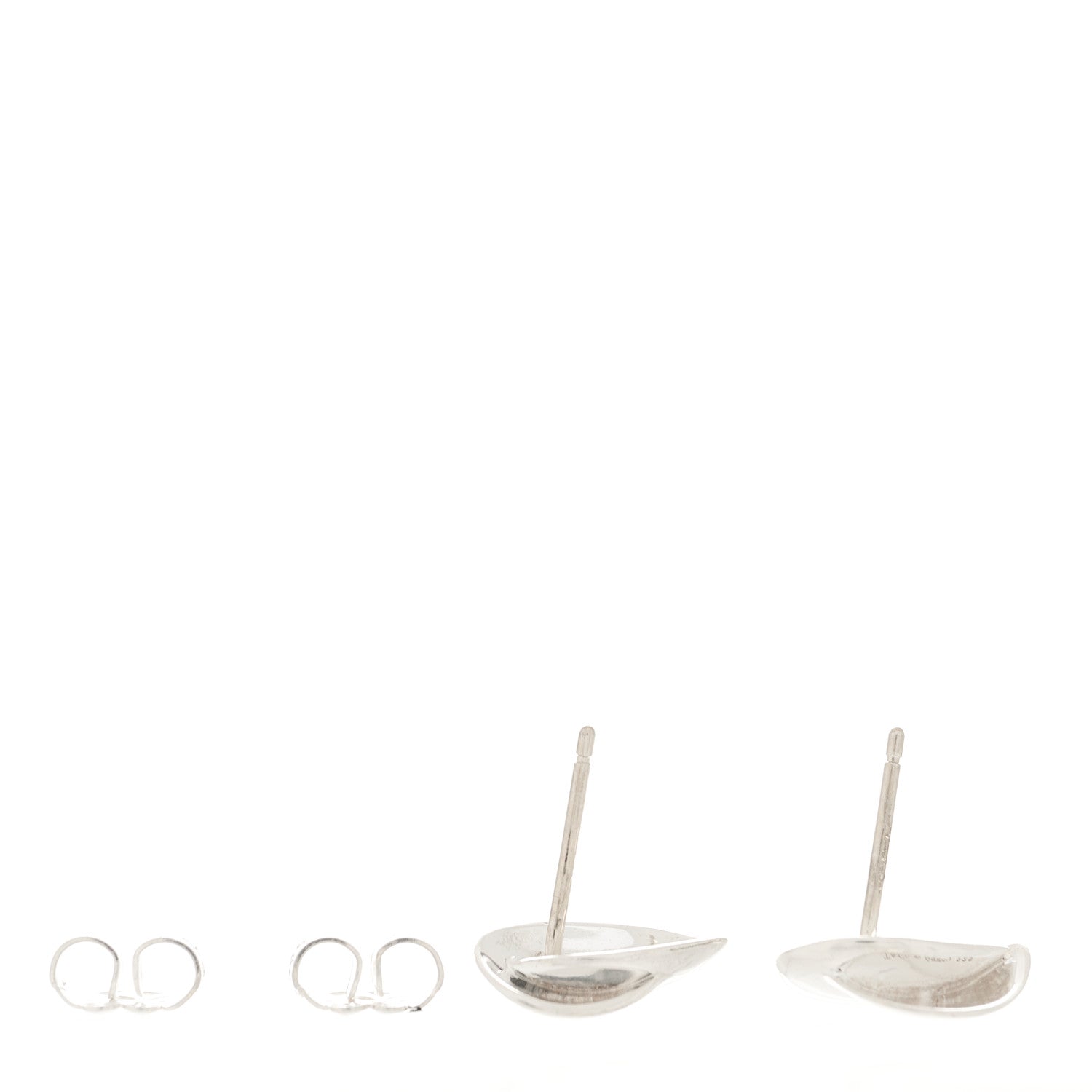 Tiffany Sterling Silver Frank Gehry Folded Heart Earrings 4 of 4