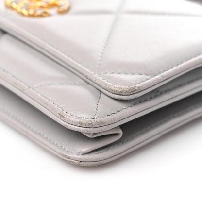 Chanel Lambskin Quilted Chanel 19 Wallet On Chain WOC Grey 9 of 14