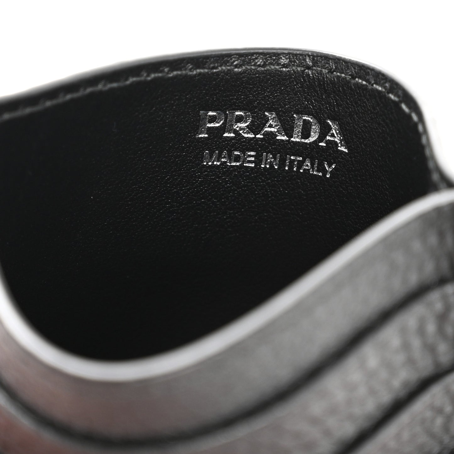 Vitello Daino Triangle Card Holder Black