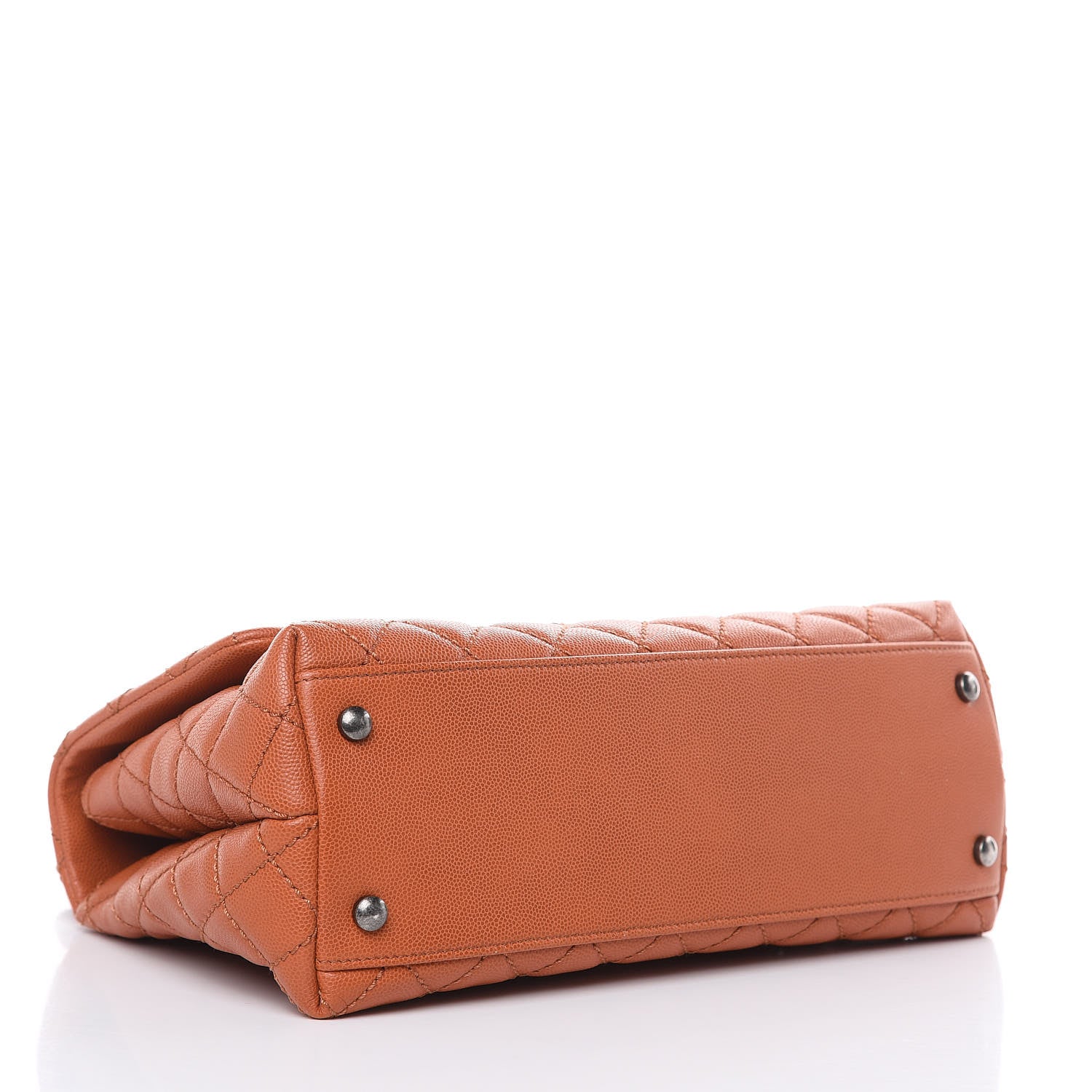 Chanel Caviar Quilted Small Coco Handle Flap Orange 4 of 10