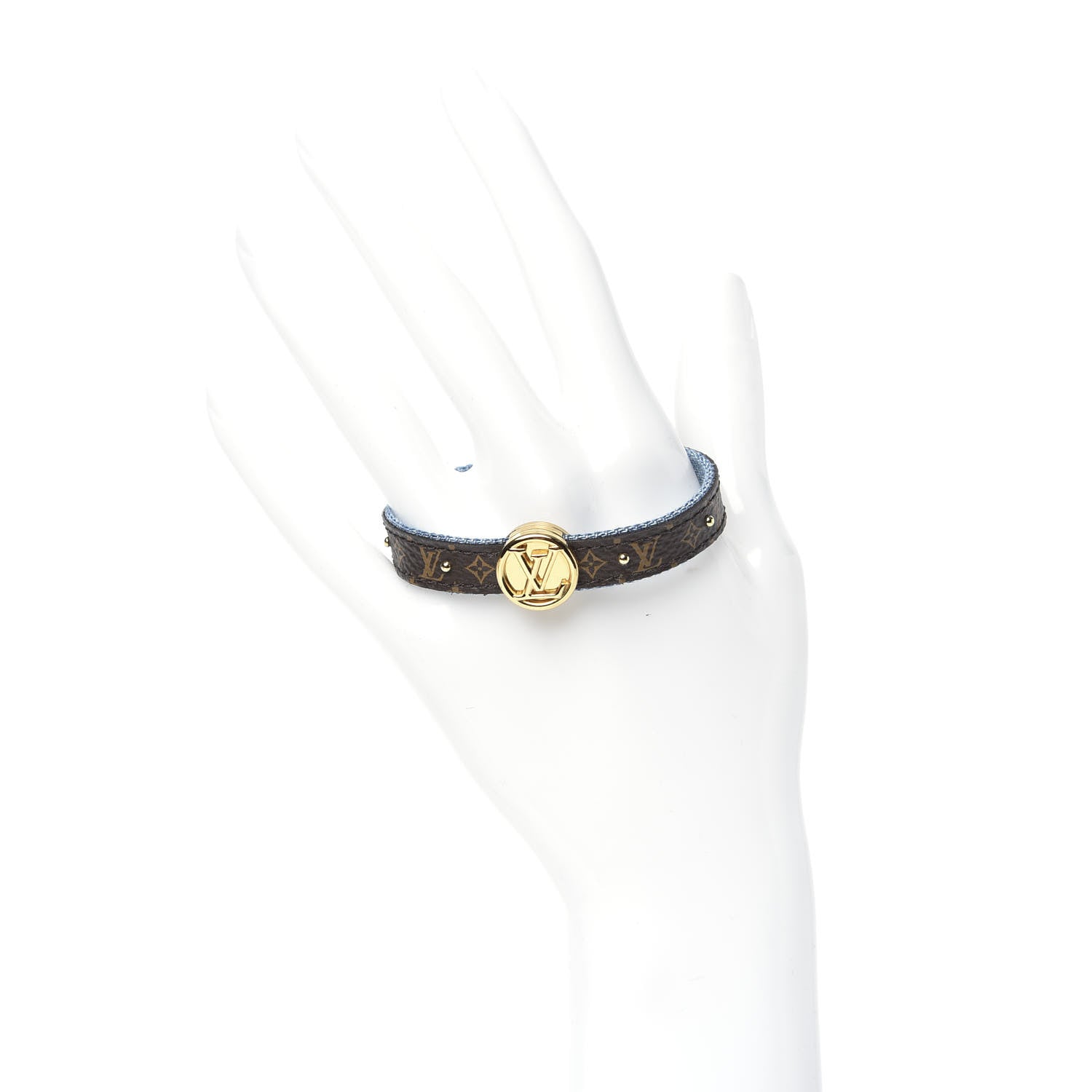 Louis Vuitton Monogram LV Circle Reversible Bracelet 17 Denim 2 of 5