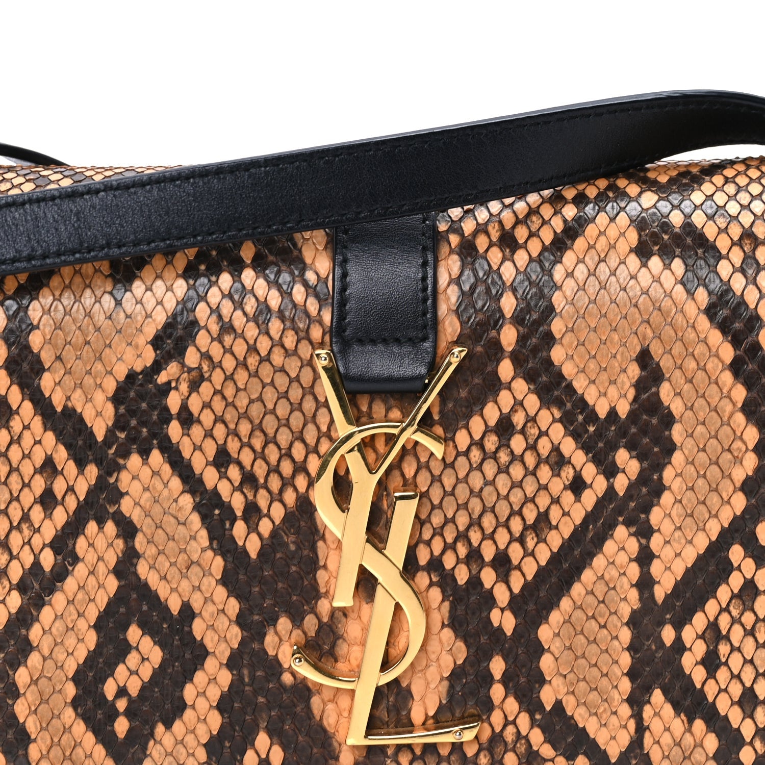 Saint Laurent Snakeskin Classic Small Monogram Universite Bag Black 6 of 7