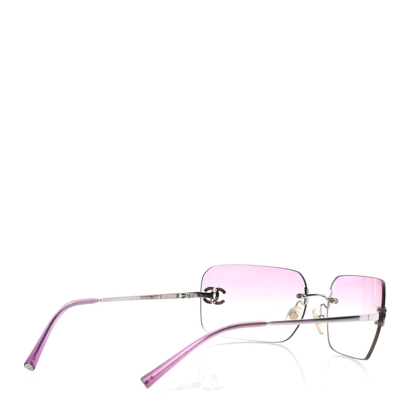 Metal Crystal CC Logo Sunglasses 4017-D Pink