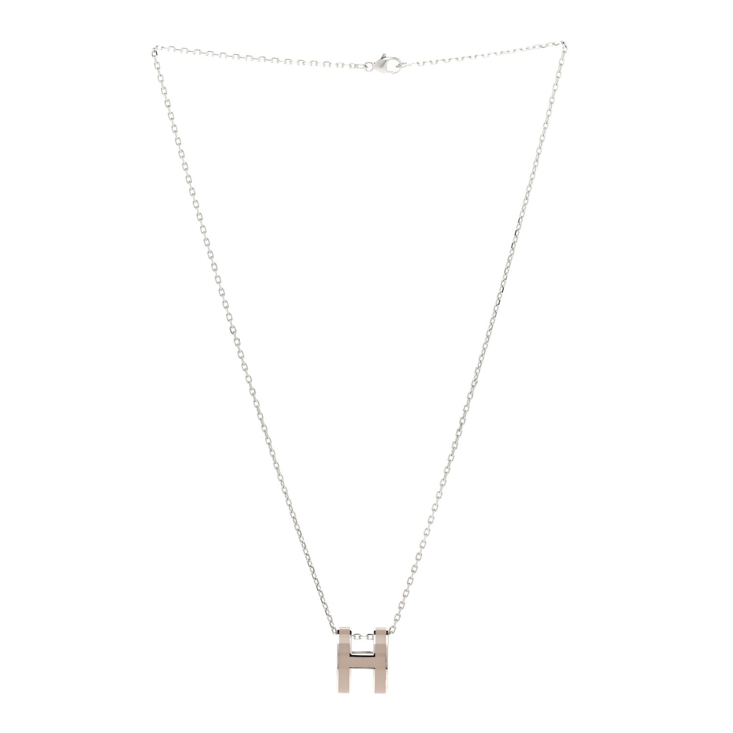 Lacquered Palladium Pop H Pendant Necklace Marron Glace