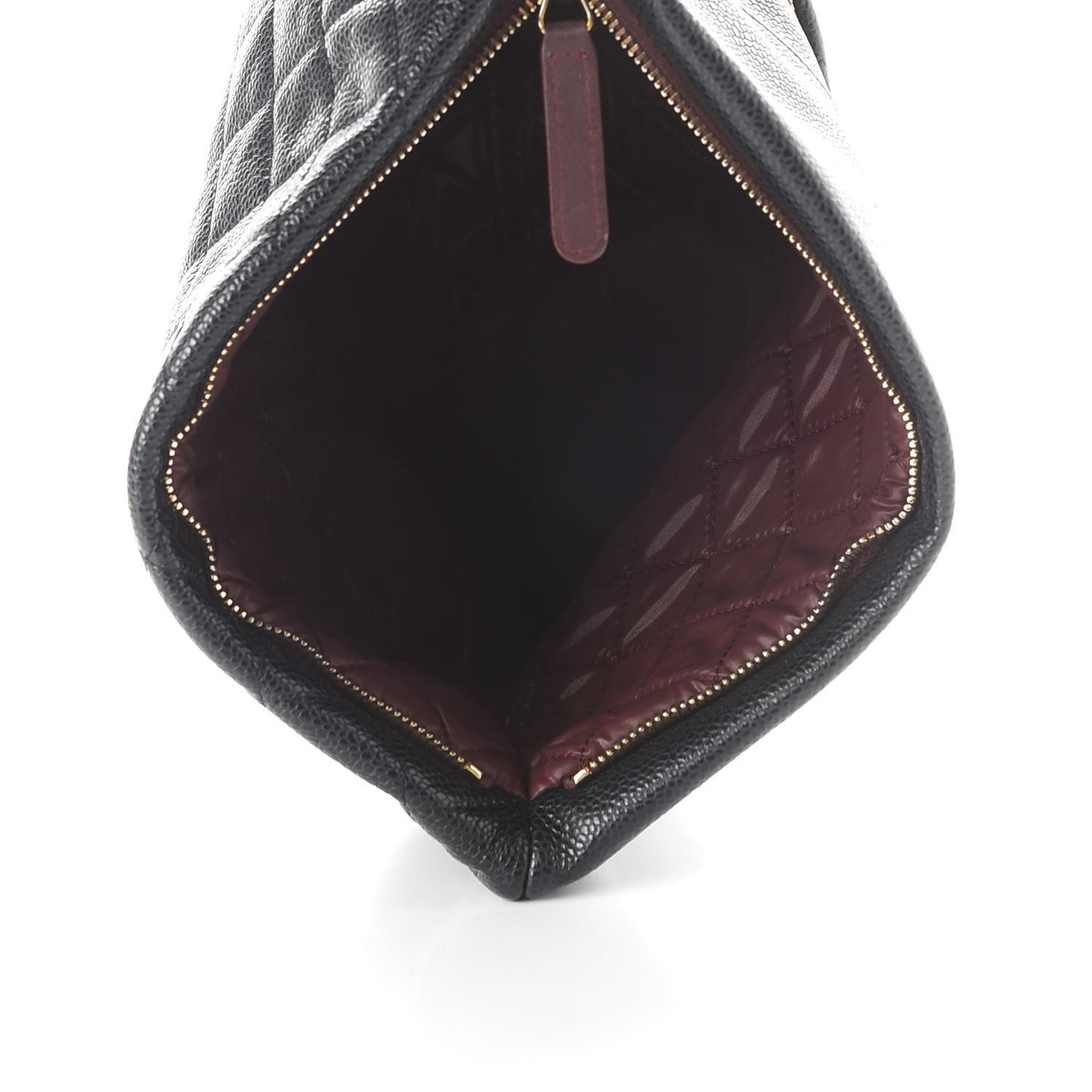 Caviar Quilted CC Beauty Clutch Black