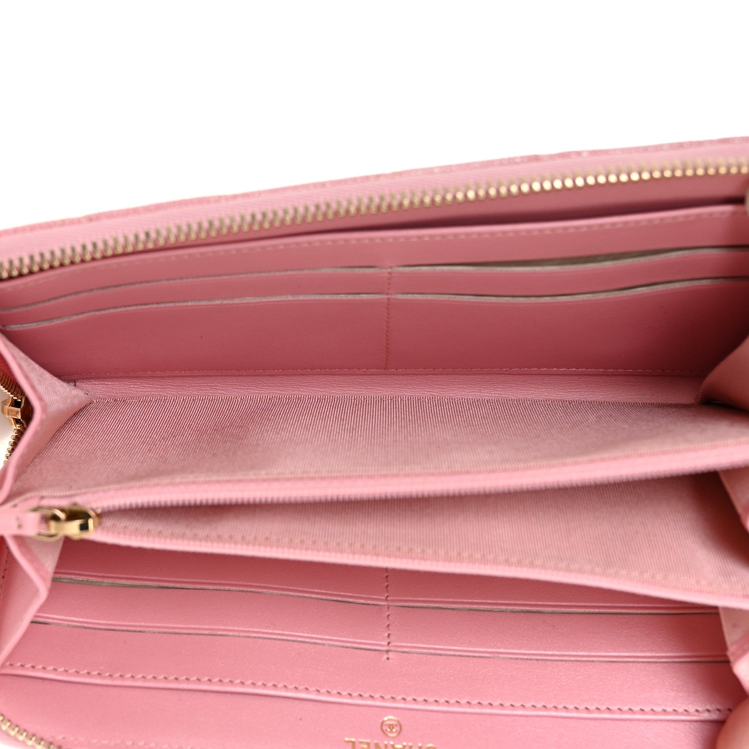 Chanel Iridescent Caviar Quilted Large Zip Around Wallet Pink 5 of 11