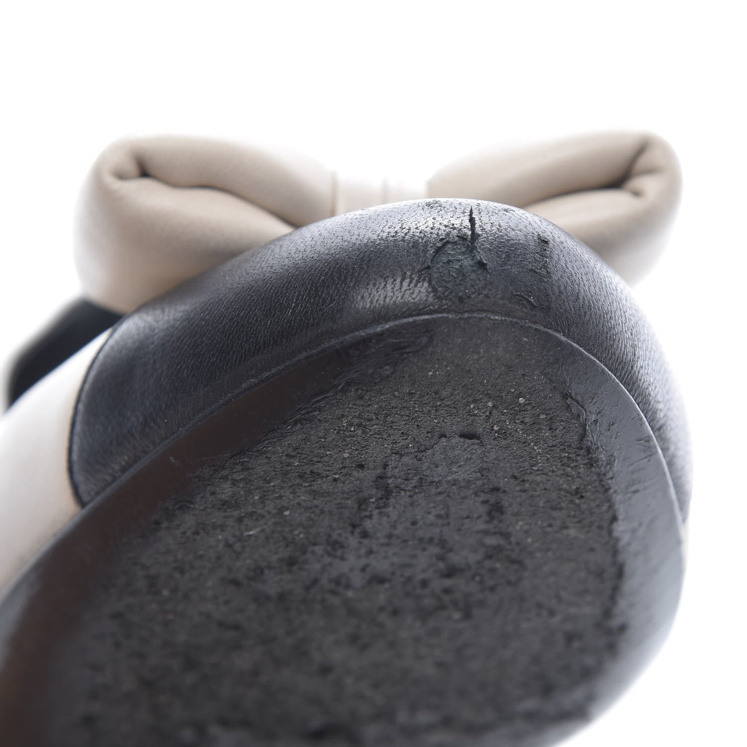 Chanel Lambskin Cap Toe Bow Pumps 35.5Beige Black 9 of 10