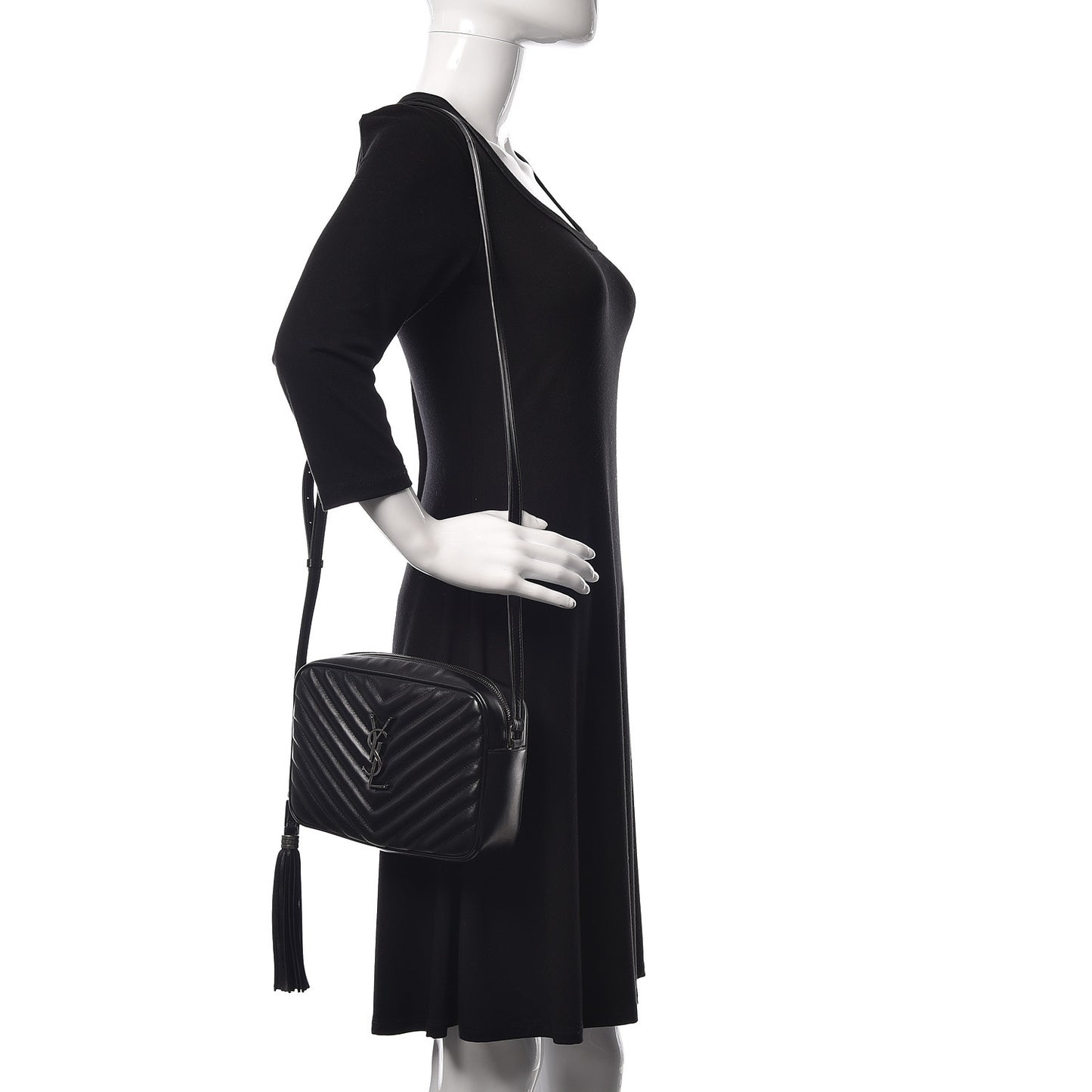 Calfskin Matelasse Monogram Lou Camera Bag Black