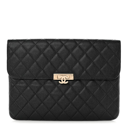 Chanel Caviar Quilted Medium Golden Class Pouch Black 1 of 13