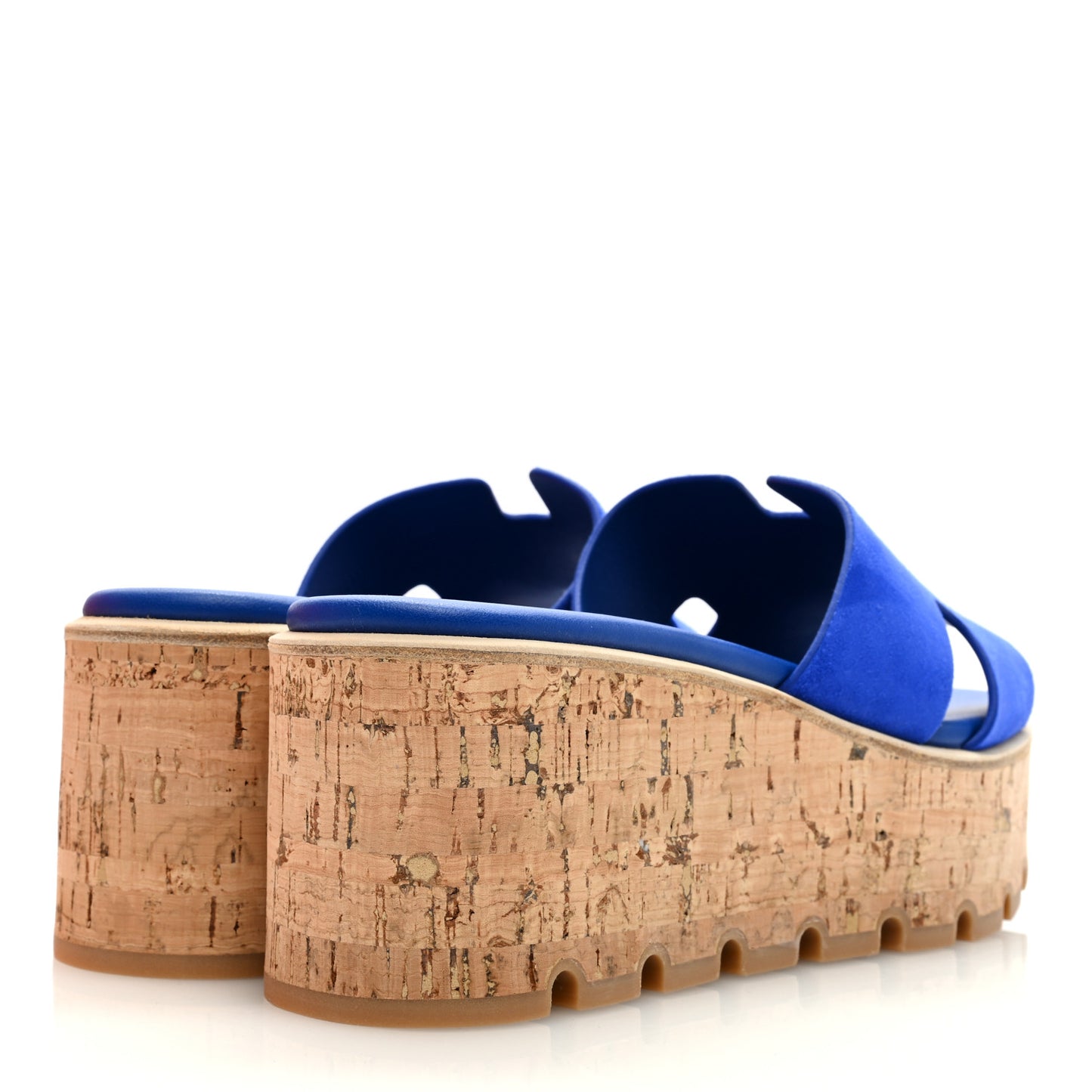 Suede Goatskin Cork Eze 30 Sandals 39 Bleu Ocean