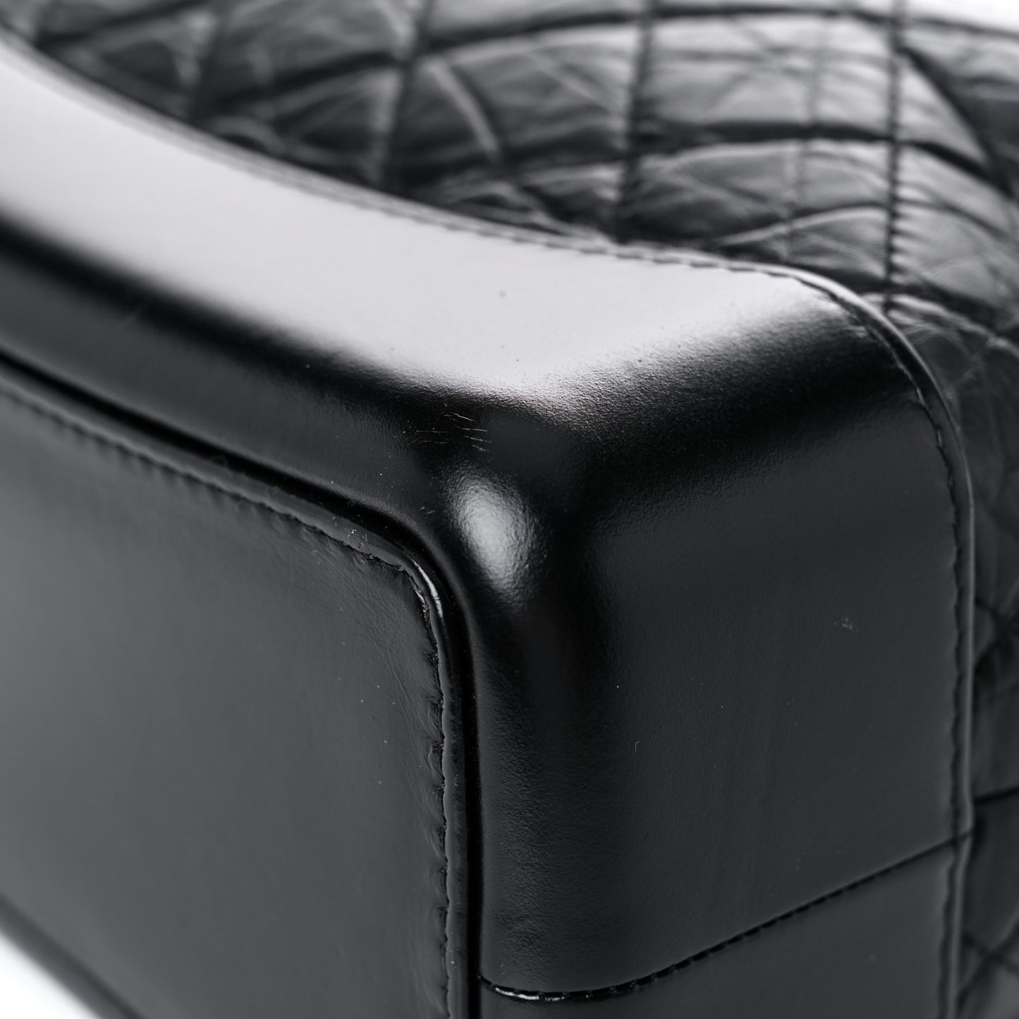 Aged Calfskin Quilted Gabrielle Backpack Black