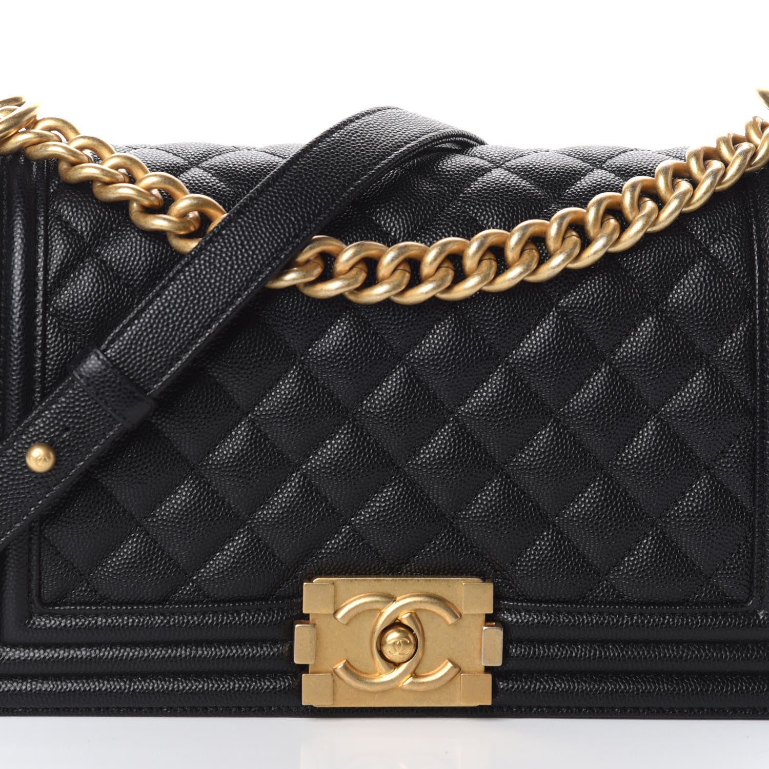 Chanel Caviar Quilted Medium Boy Flap Black 8 of 10