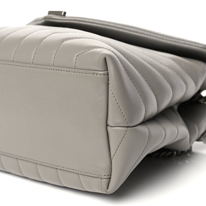 Saint Laurent Calfskin Y Quilted Monogram Medium Loulou Chain Satchel Light Grey 9 of 9