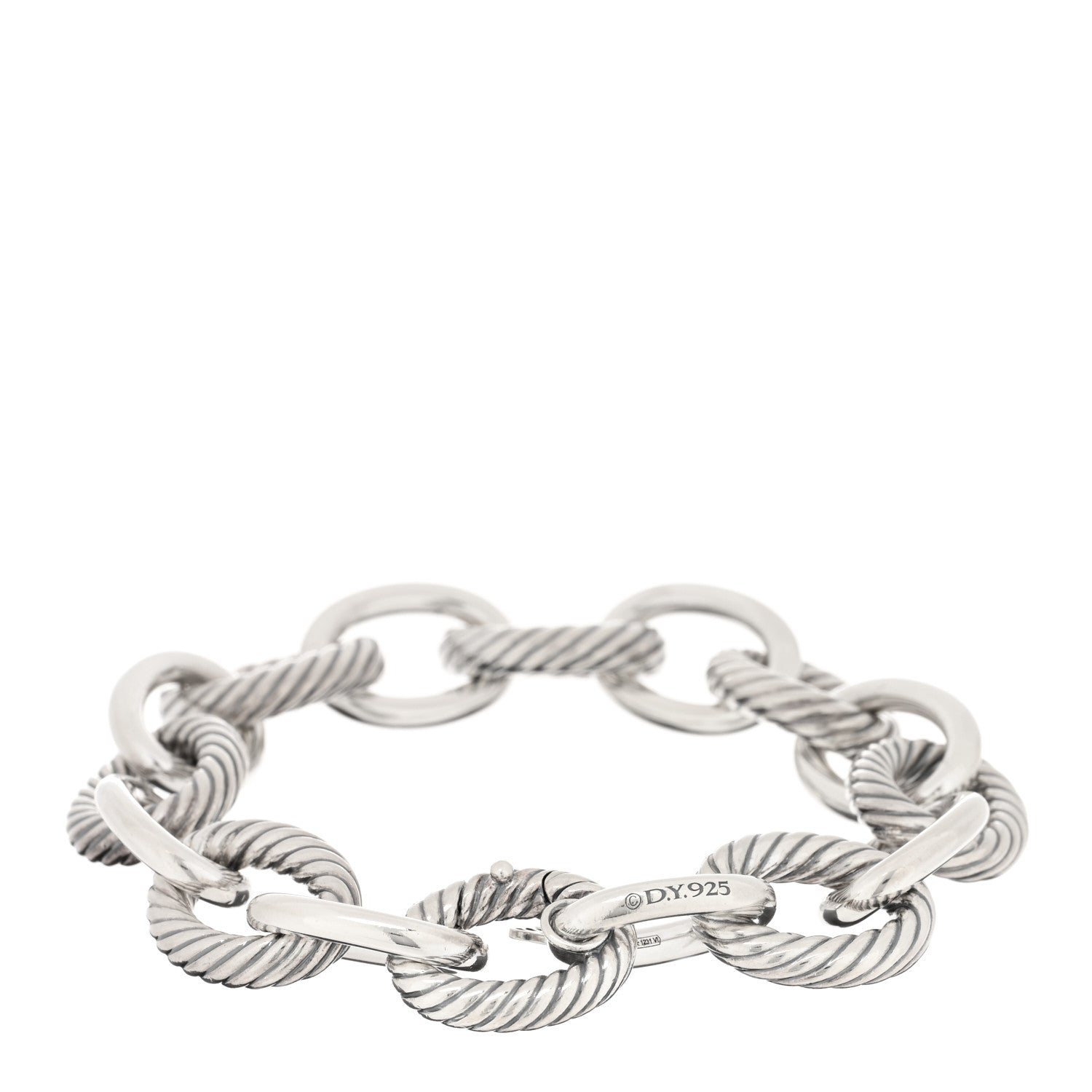 David Yurman Sterling Silver 17mm Extra Large Oval Link Bracelet 2 of 3